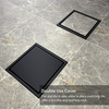 Square Shower Drain 4 Inch, Tile-insert Matte Black Stainless Steel - wonderland shower inc