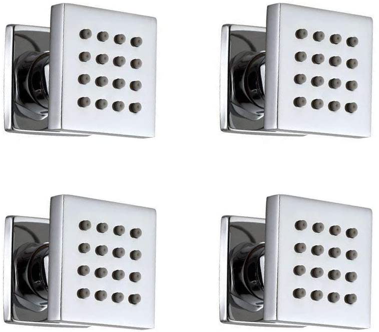 24inch LED Rain Shower Chrome Ceiling Mount 3 way touch digital  valve with 6 body jets - wonderland shower inc